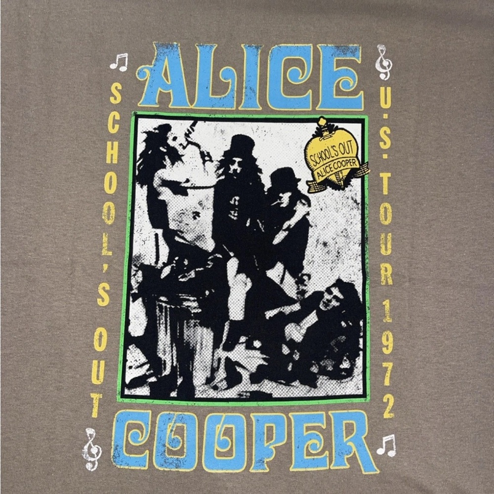 Global Brown Alice Cooper Graphic T-Shirt - Picture 2 of 2